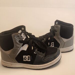 DC Kids Black and Gray High-Top Sneakers Sz 12C